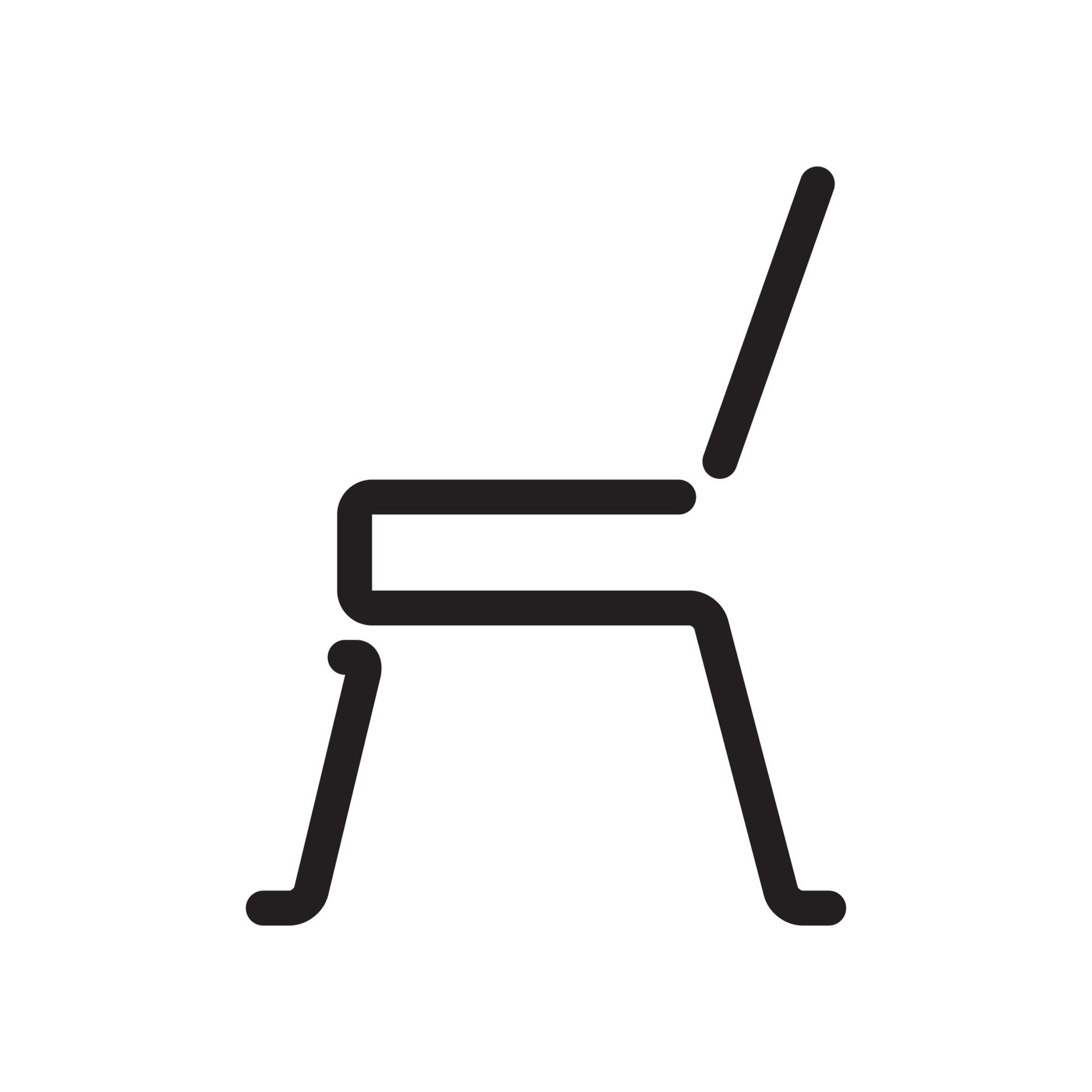 modern minimalist furniture chair logo design vector graphic symbol