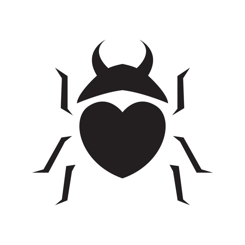 insect beetle with love  logo design vector graphic symbol icon sign illustration creative idea