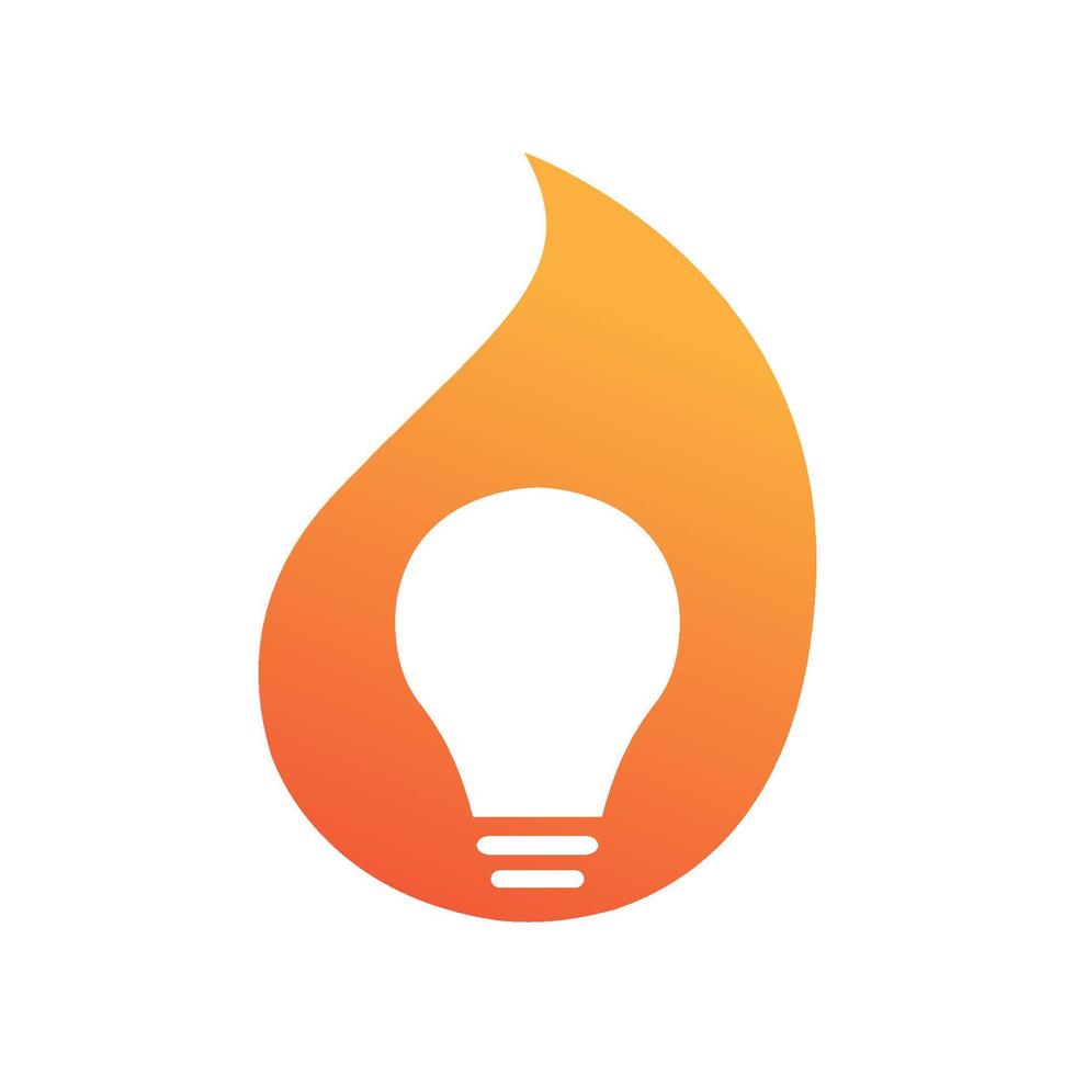 fire abstract with bulb lamp idea logo symbol icon vector graphic design