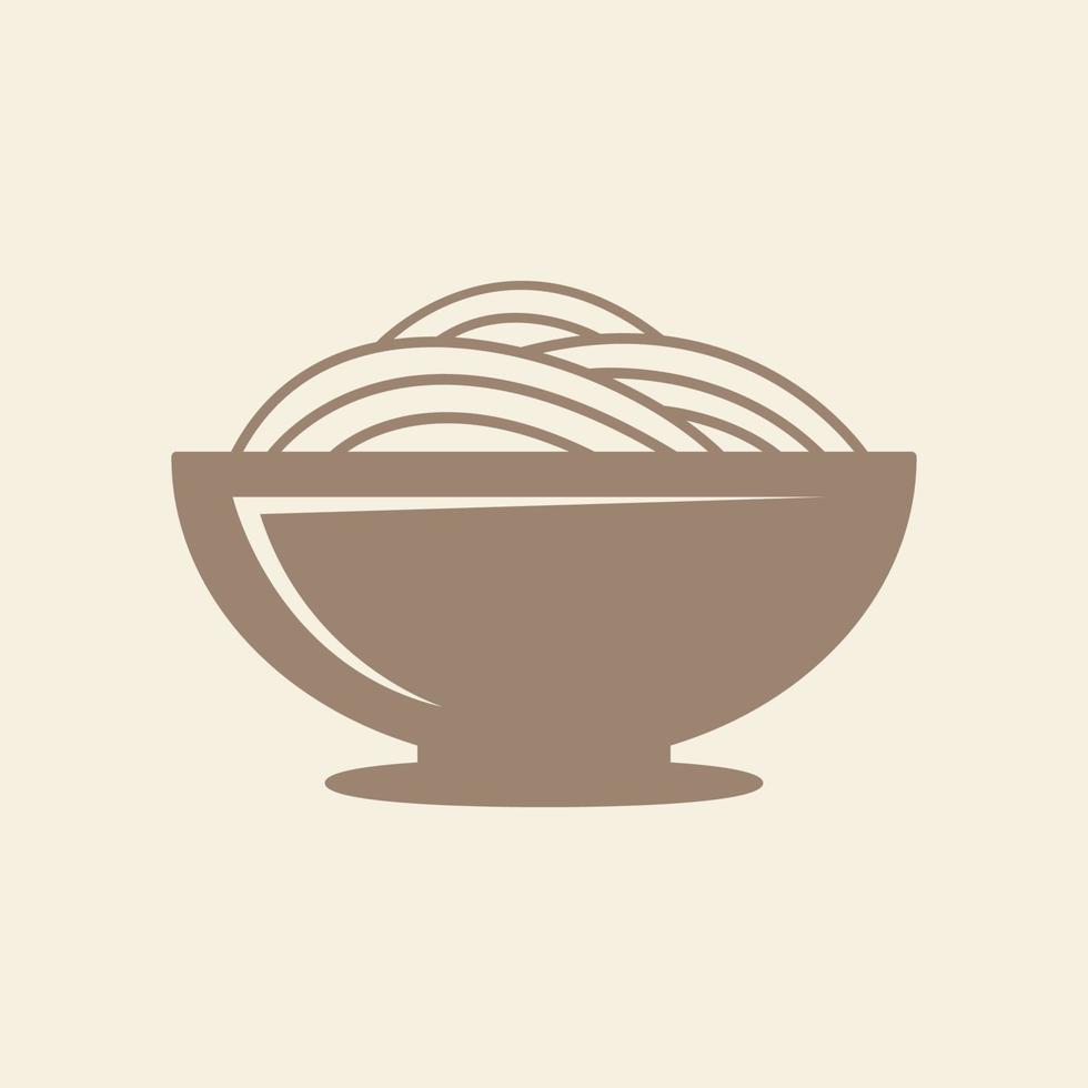 Bowl with noodle simple logo symbol icon vector graphic design illustration