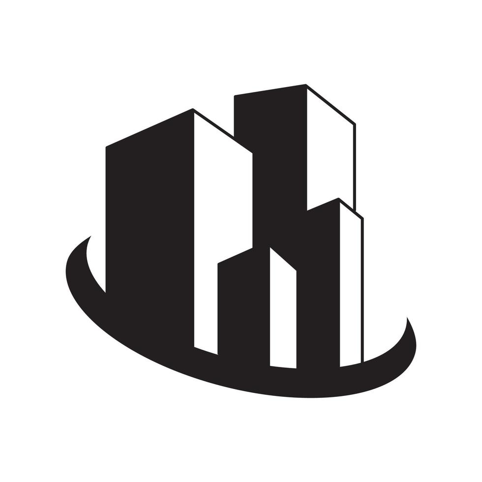 landscape building skyscraper logo symbol icon vector graphic design illustration idea creative