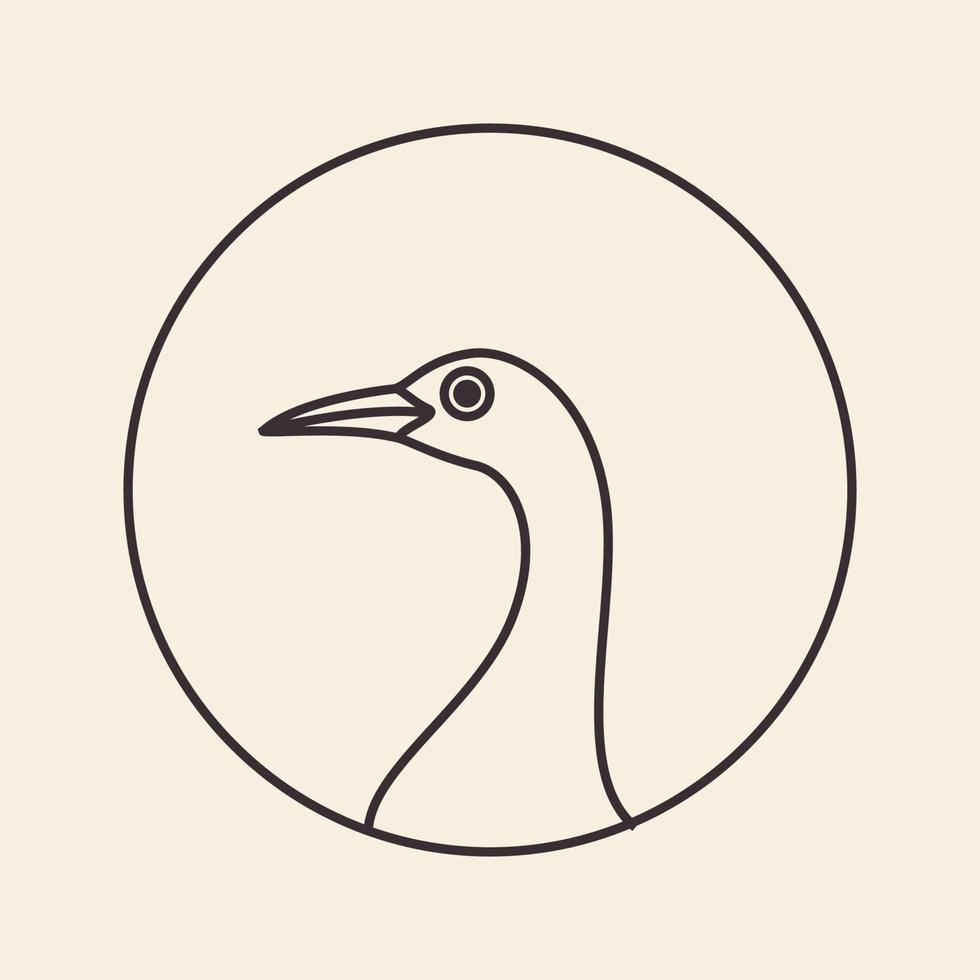 lines bird hipster swan of goose logo symbol icon vector graphic design illustration idea creative
