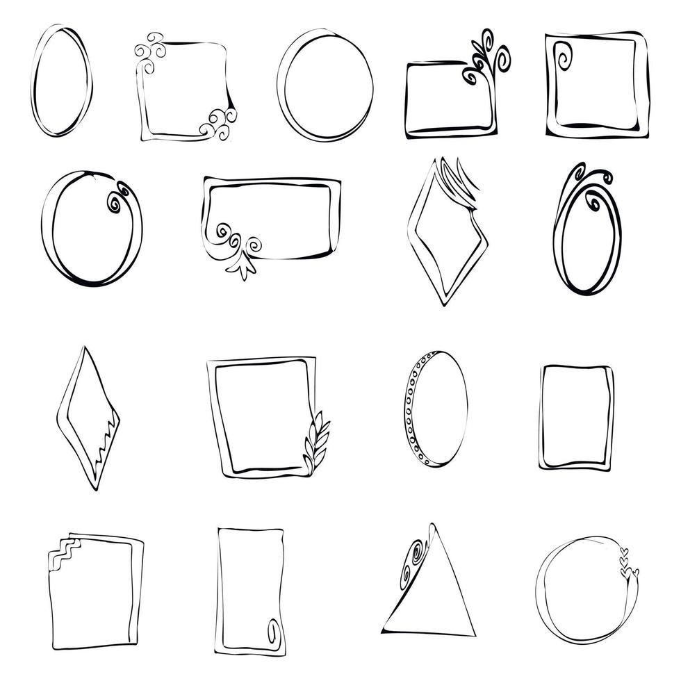 Doodle style frames. vector