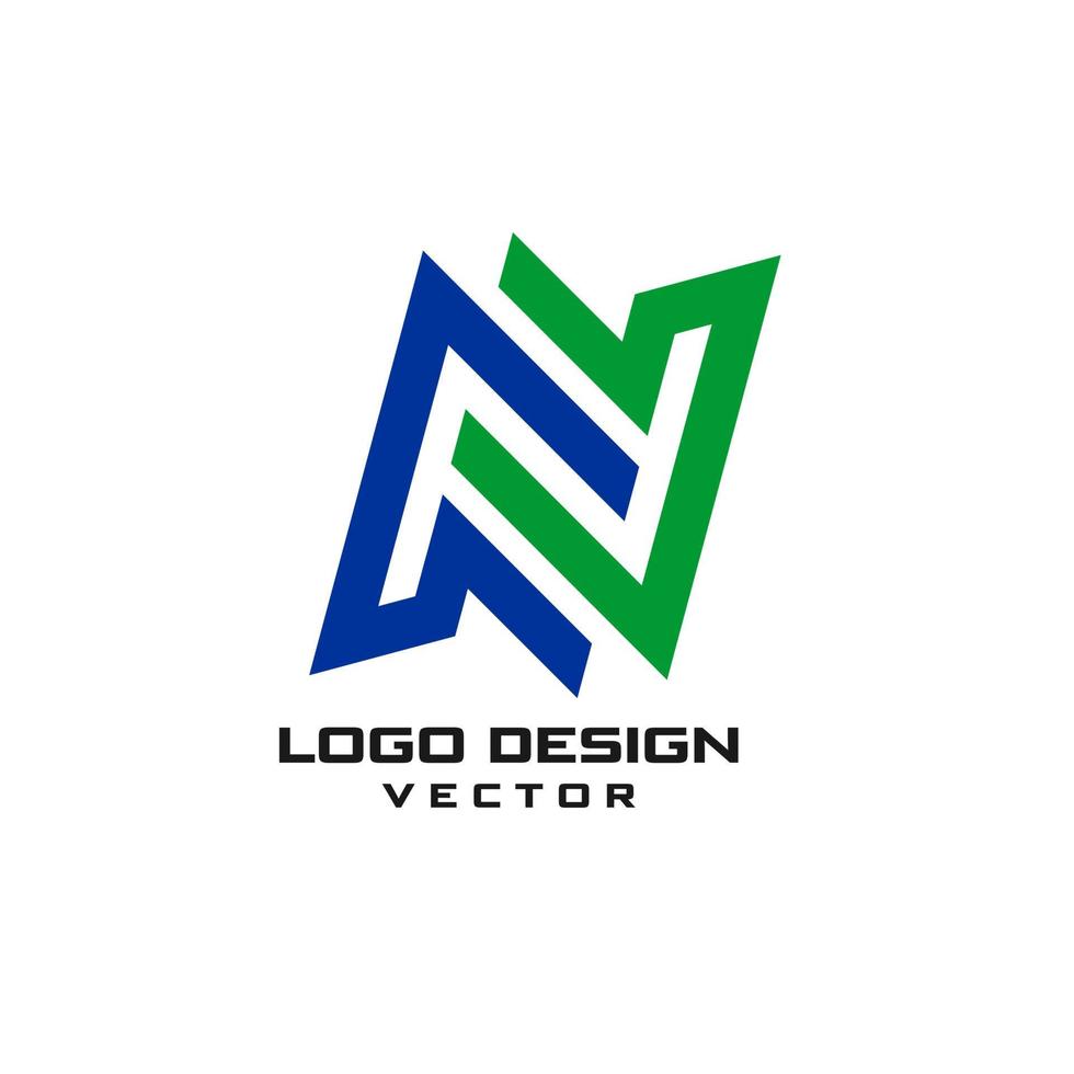 Geometric N Symbol Logo Design vector