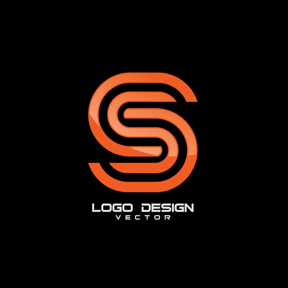 S Symbol Line Art Logo Template Vector