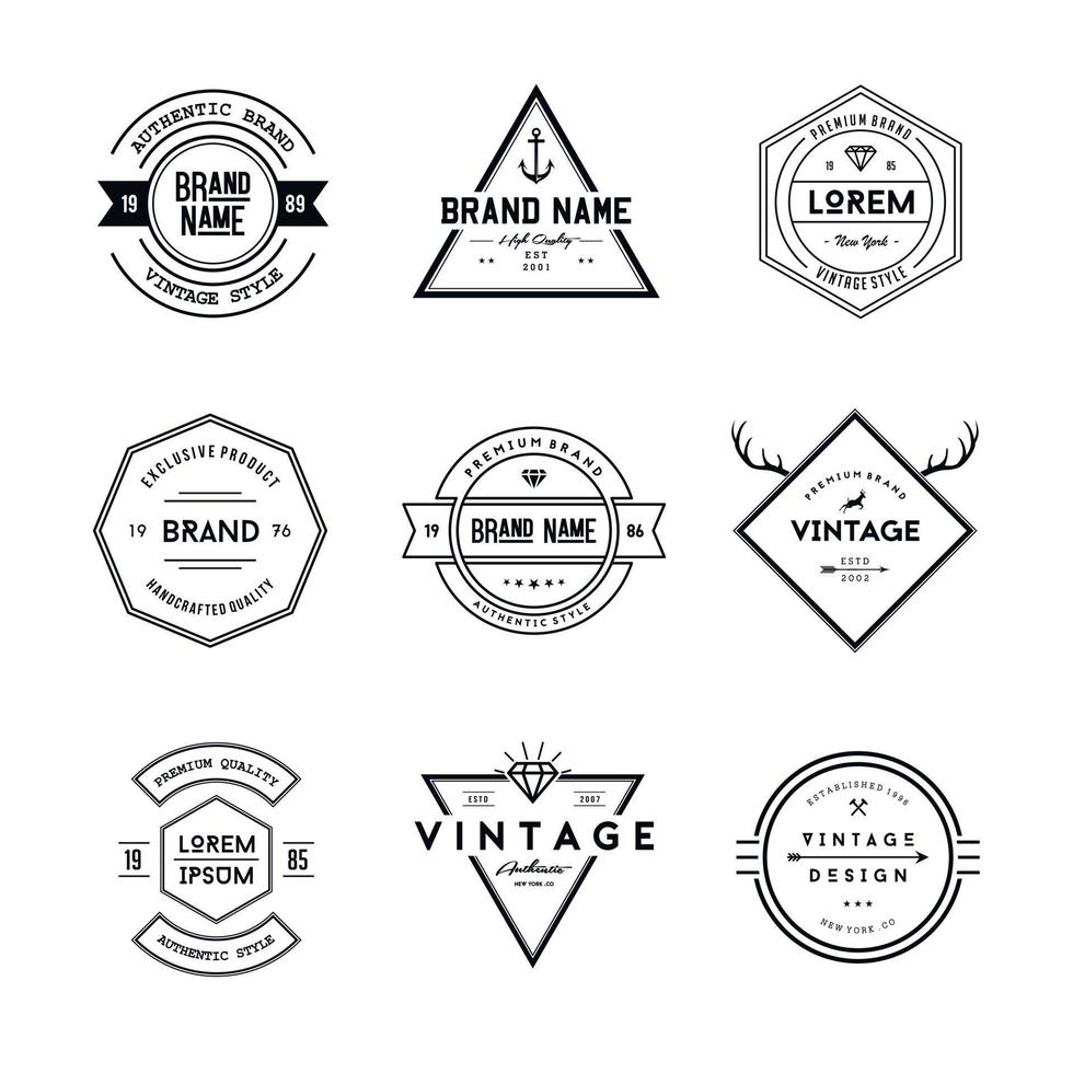 Vintage Retro Brand Badges Collection vector