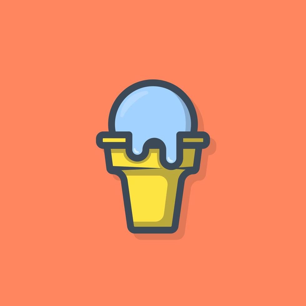 Ice cream cartoon style icon illustration vector