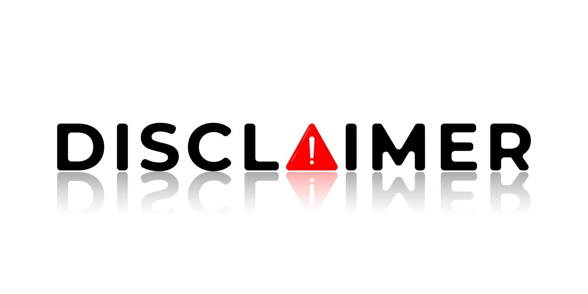 Disclaimer title text vector