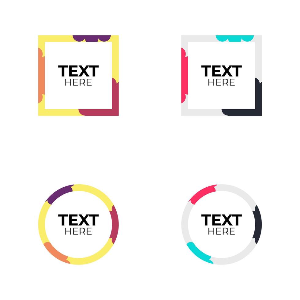 Set of frame text illustration vector