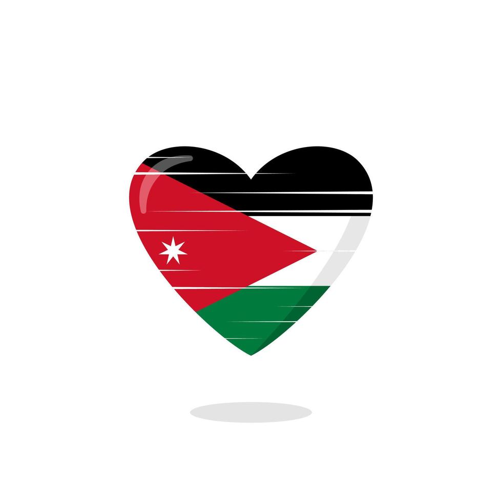 ilustración de amor en forma de bandera de jordania vector
