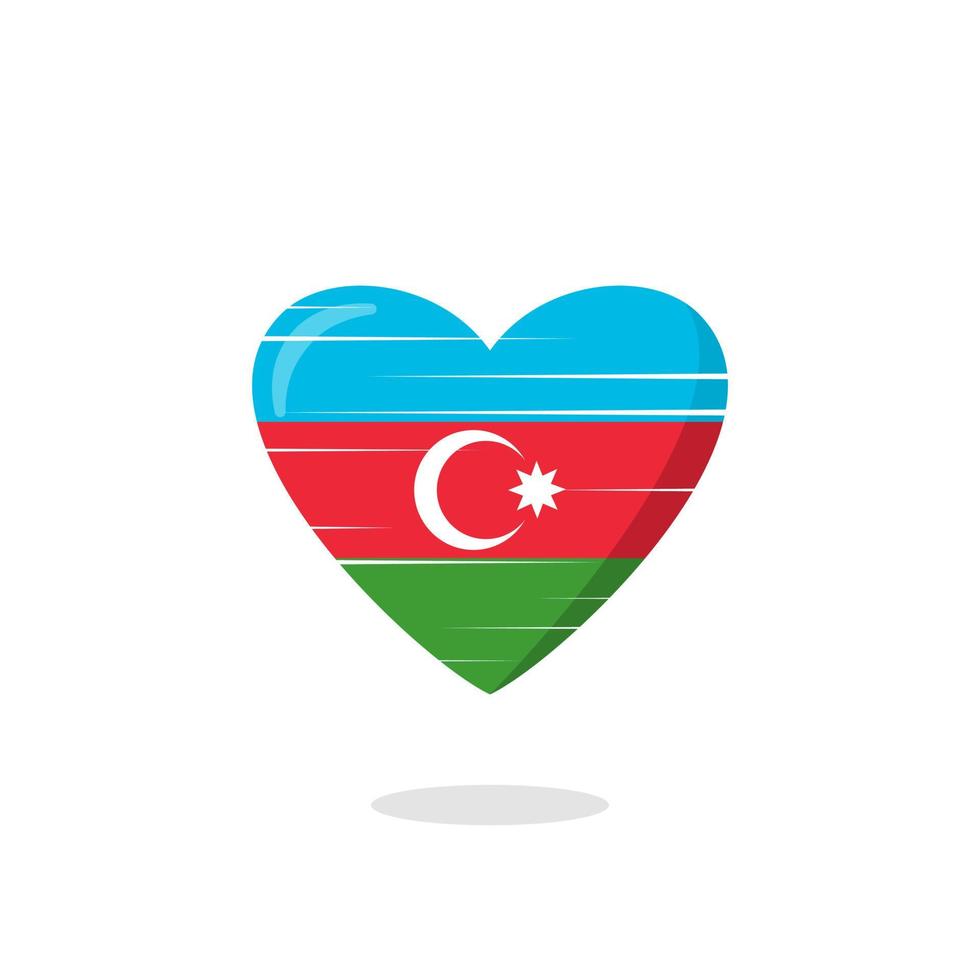 Azerbaijan flag shaped love illustration vector