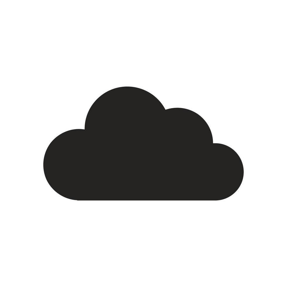 ilustración de nube sólida, icono de glifo vector