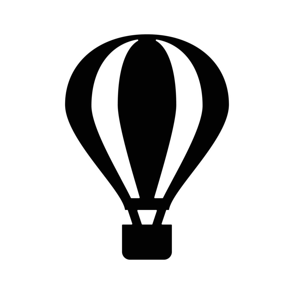 hot air balloon icon illustration. Solid icon vector