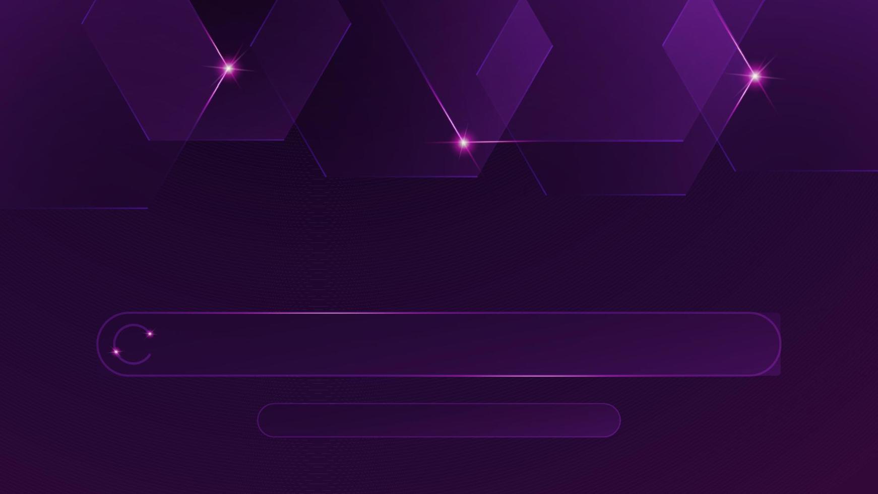 Landing page with hexagon in concpet of metaverse. Purple and pink tone. vector