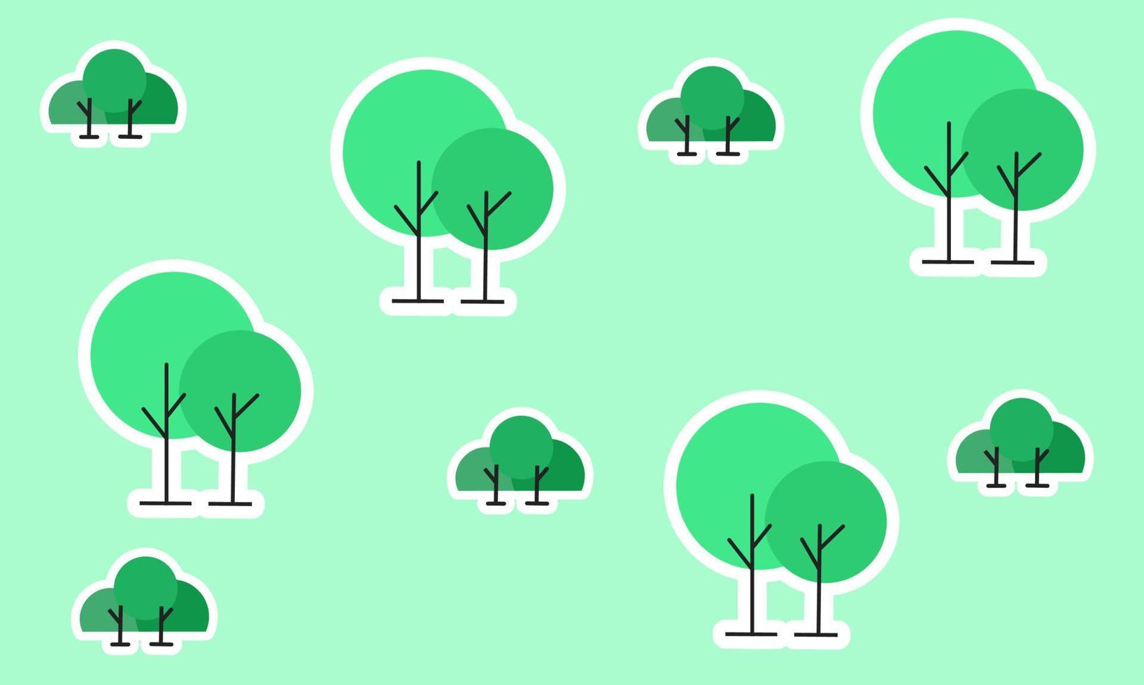 Illustration of tree patern vector graphic design