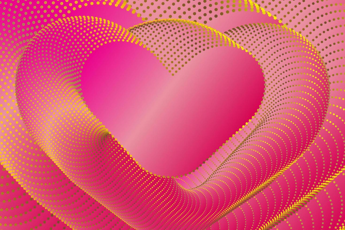 Blend Gradient Heart Over Blue Fluid Swirl Effect Background with golden dot vector
