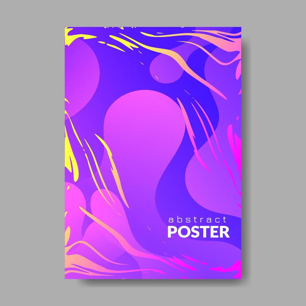 Abstract Design Cover Template With Colorful Liquid Effect. vector