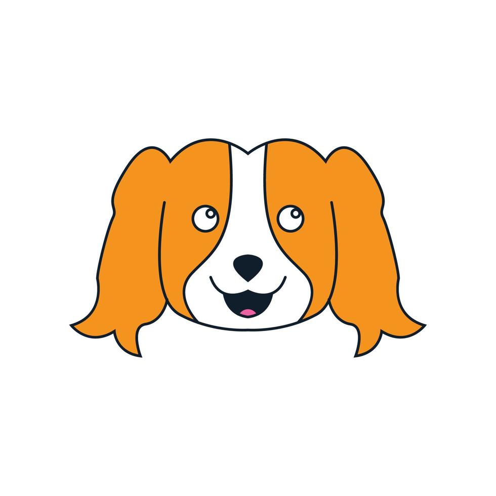 Golden Retriever dog face cute logo design cartoon vector