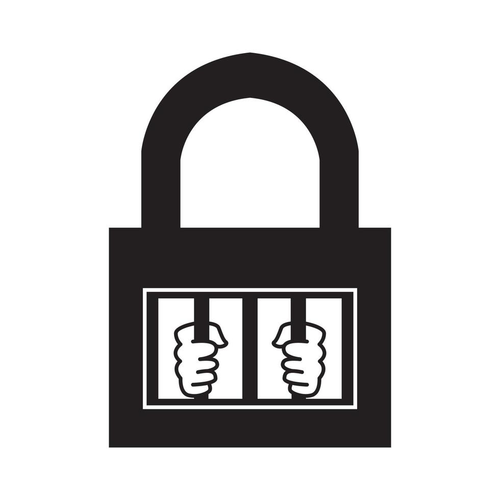 lock padlock of jail or prison logo icon vector illustration design