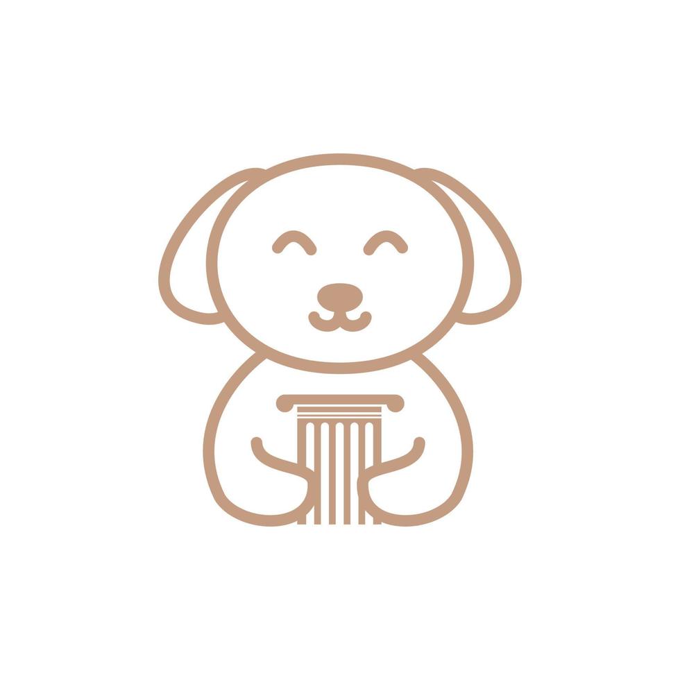 dog or pet with law cute cartoon logo  vector illustration design