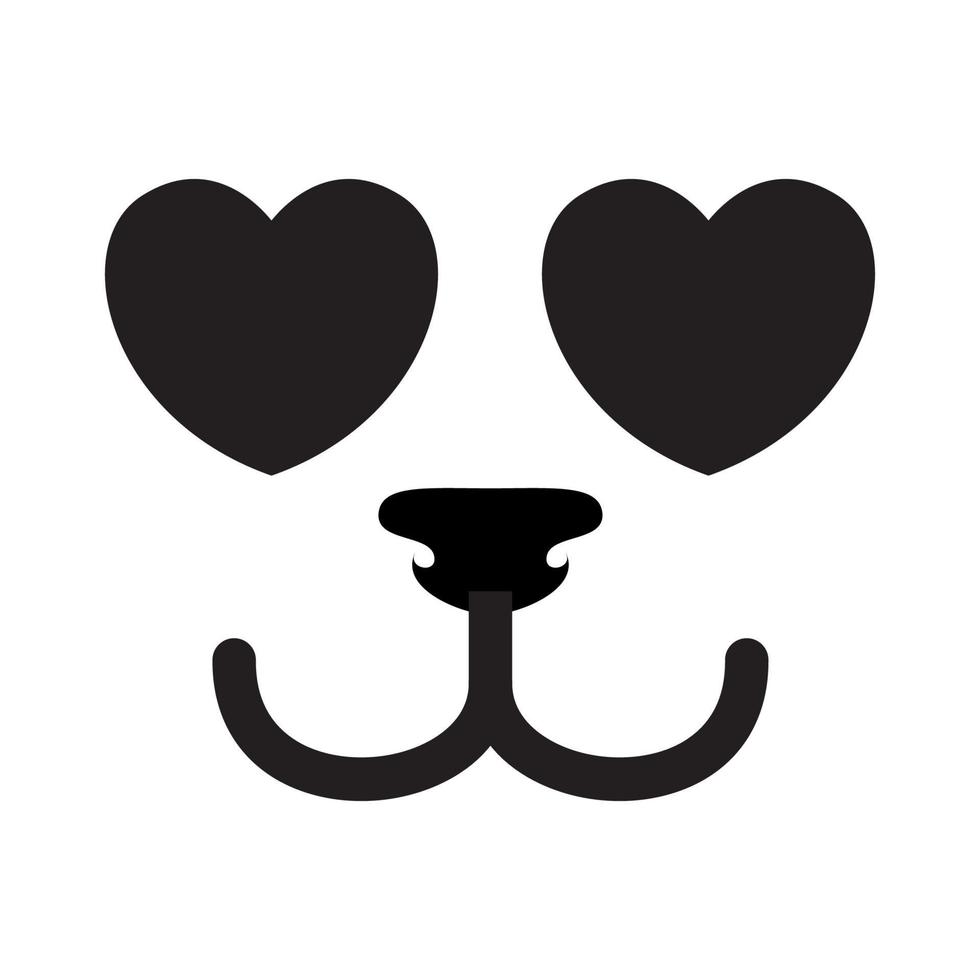 cool dog eyes love logo symbol icon vector graphic design illustration idea creative