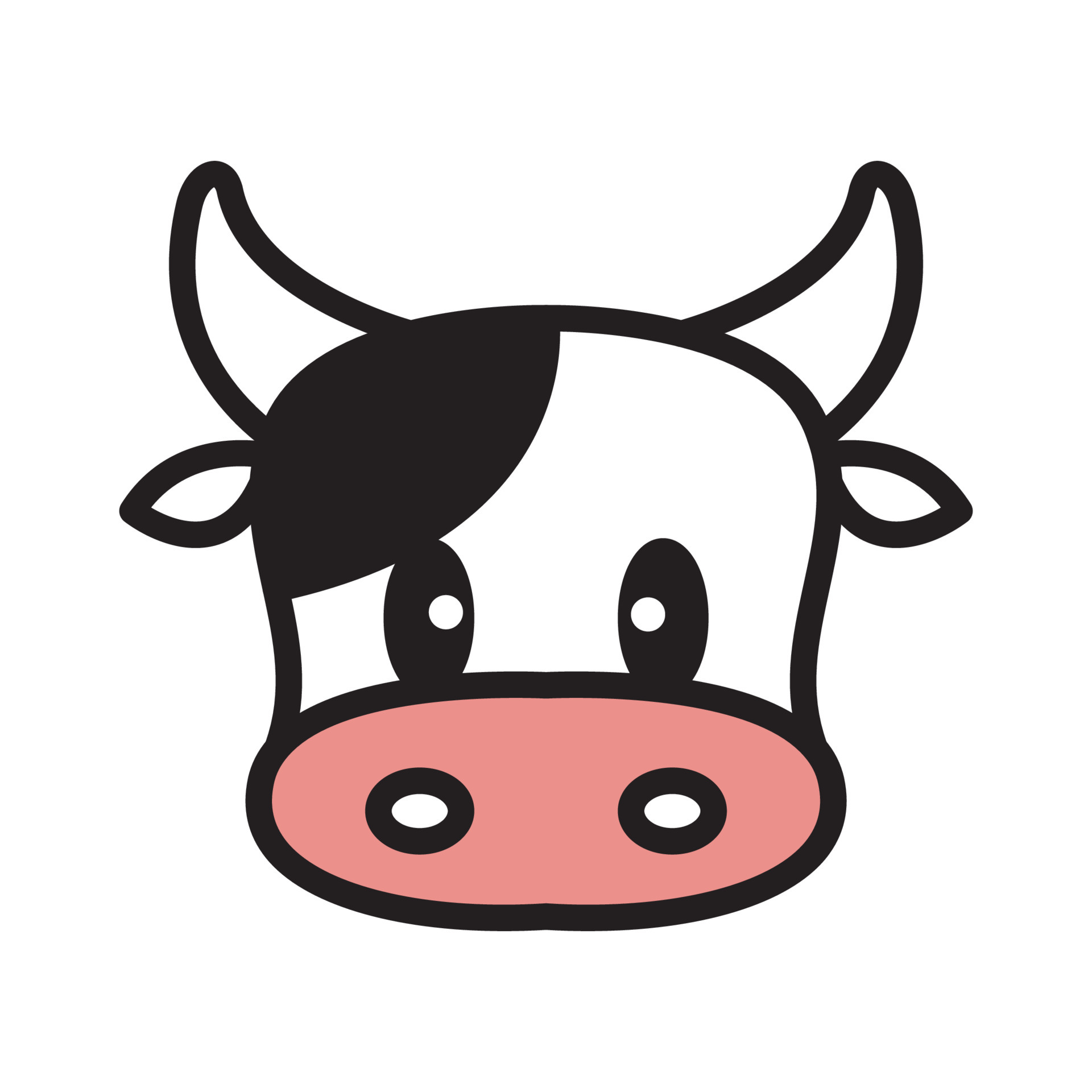 face cute cartoon little cow logo design vector graphic symbol ...