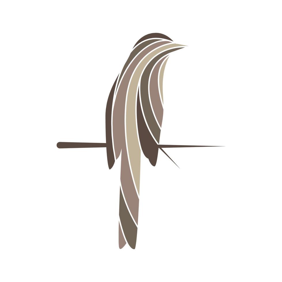 pájaro de madera de arte con diseño de logotipo de ramita símbolo gráfico vectorial icono signo ilustración idea creativa vector