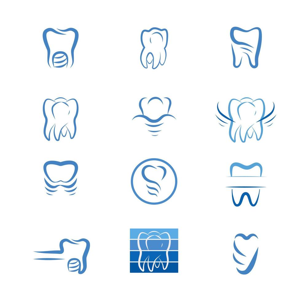 conjunto de vectores de iconos de odontología.