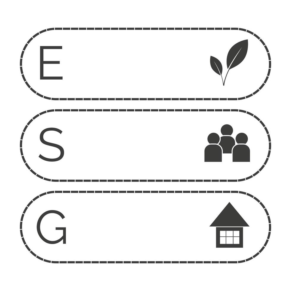 concepto esg. medio ambiente, social, infografía de gobernanza. ilustración vectorial vector