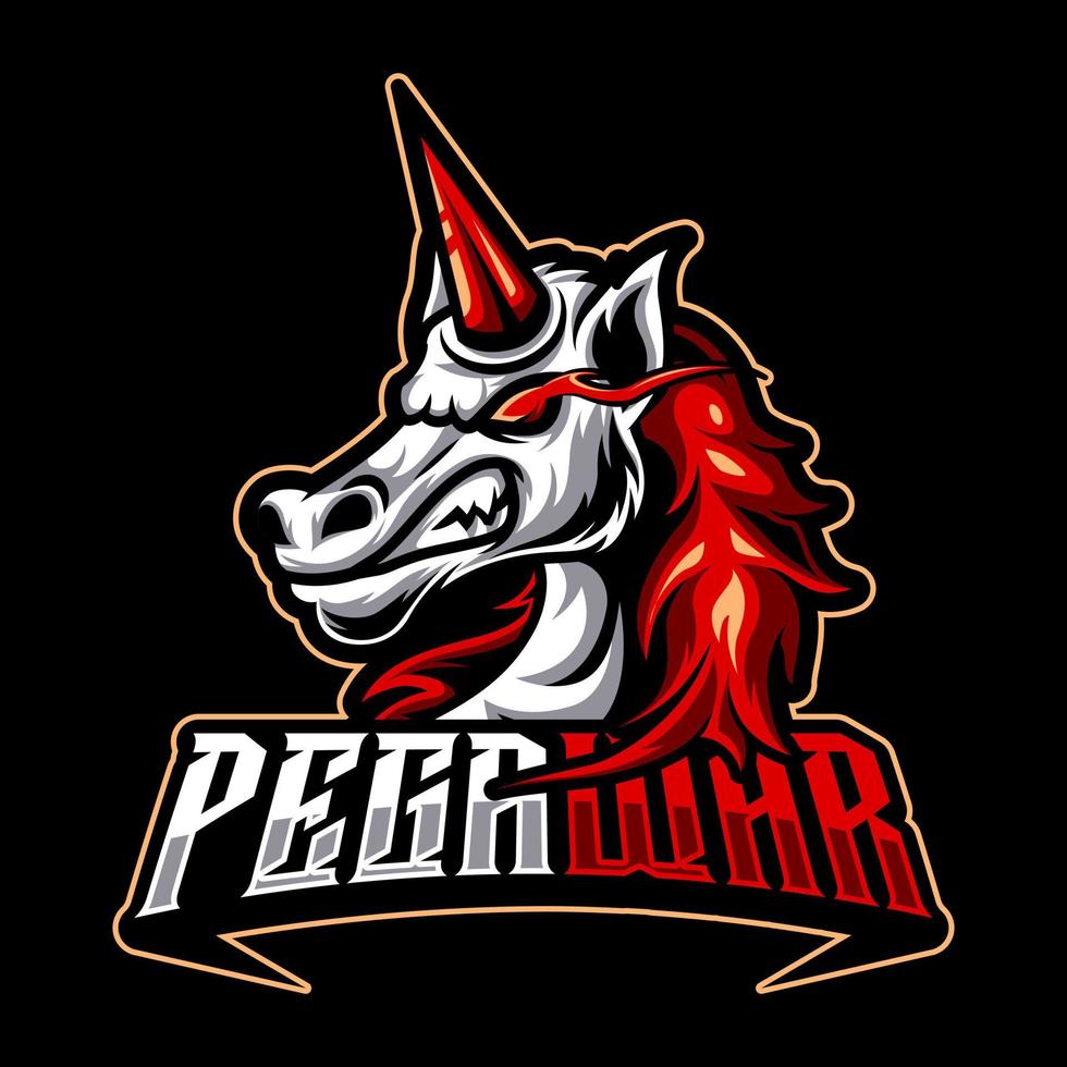 logotipo de esport de la mascota de pegaso vector