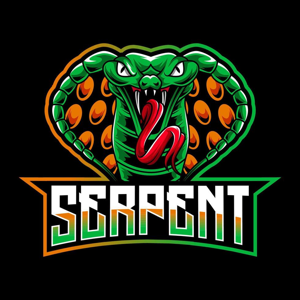 logotipo de esport de la mascota de la serpiente cobra vector