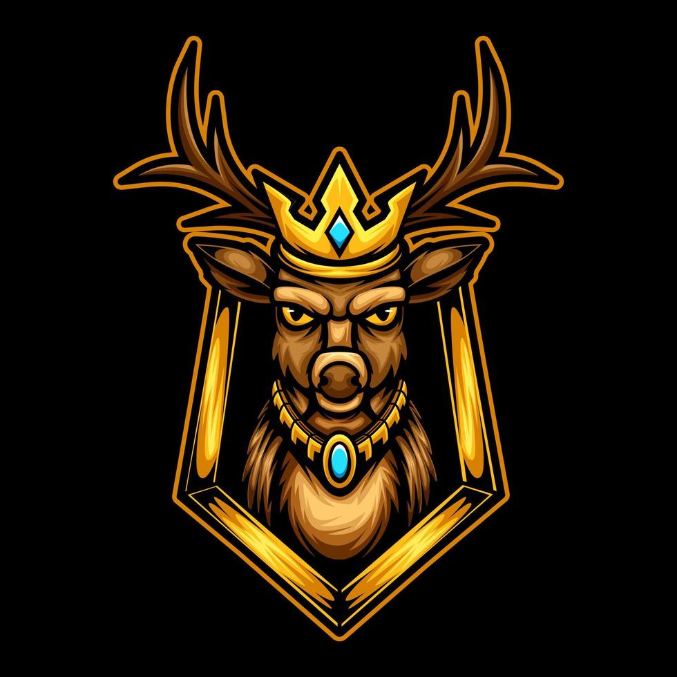 head deer mascot esports logo vector illustration