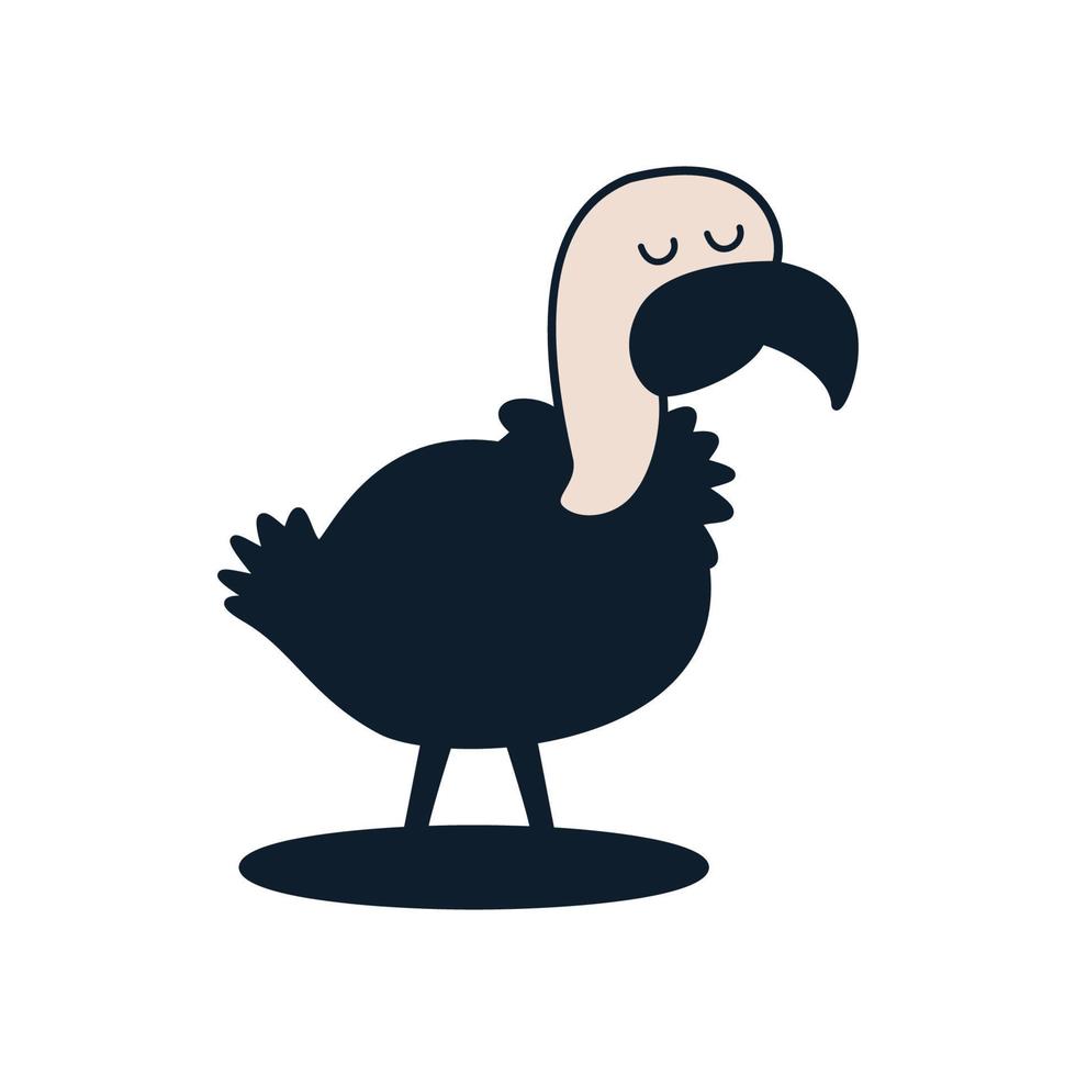 vector de ilustración de icono de logotipo de dibujos animados lindo buitre de pájaro