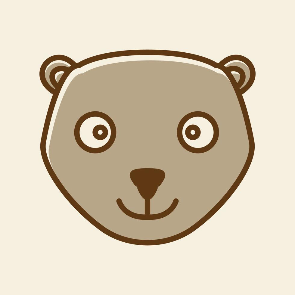 cute head bear smile logo symbol icon vector graphic design