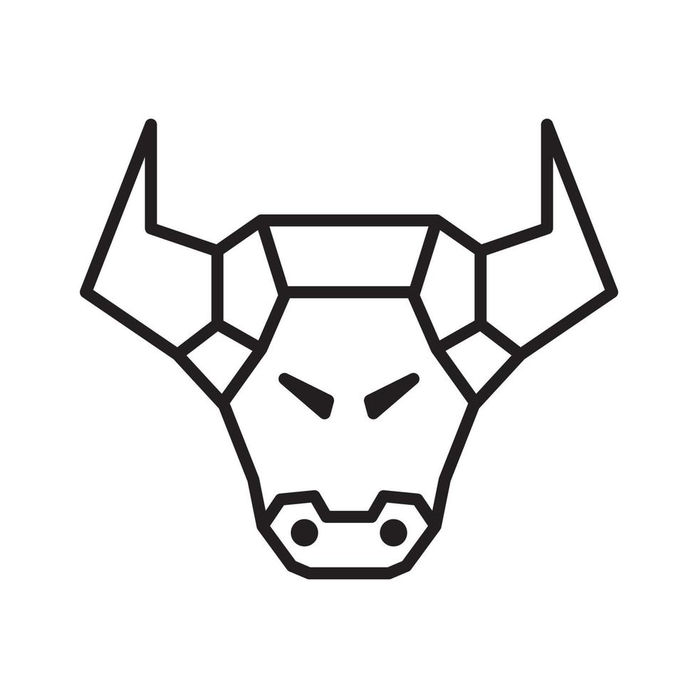 face tech line cow logo symbol icon vector graphic design illustration idea creative