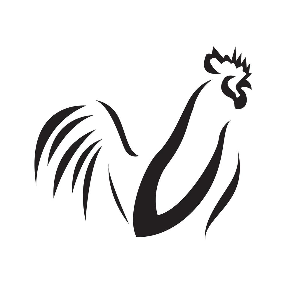 modern minimalist black rooster logo symbol icon vector graphic design ...