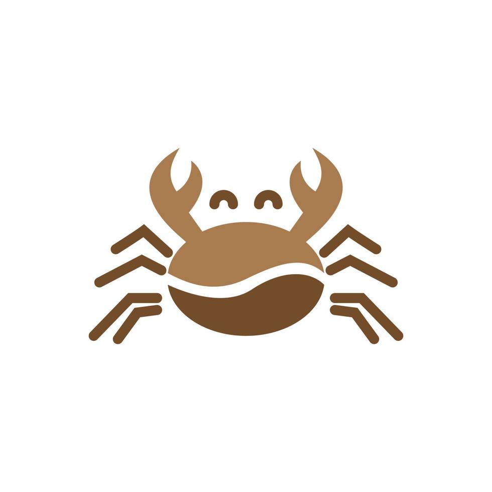 granos de café con ilustración de diseño de logotipo de cangrejo vector
