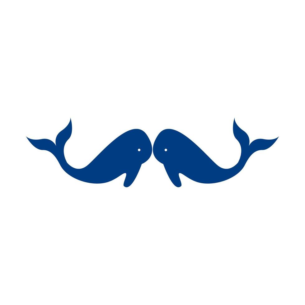 twin whale logo symbol icon vector graphic design
