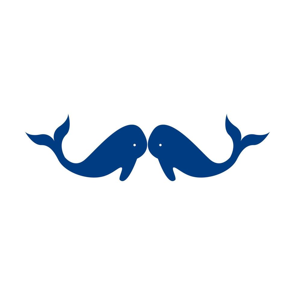 twin whale logo symbol icon vector graphic design