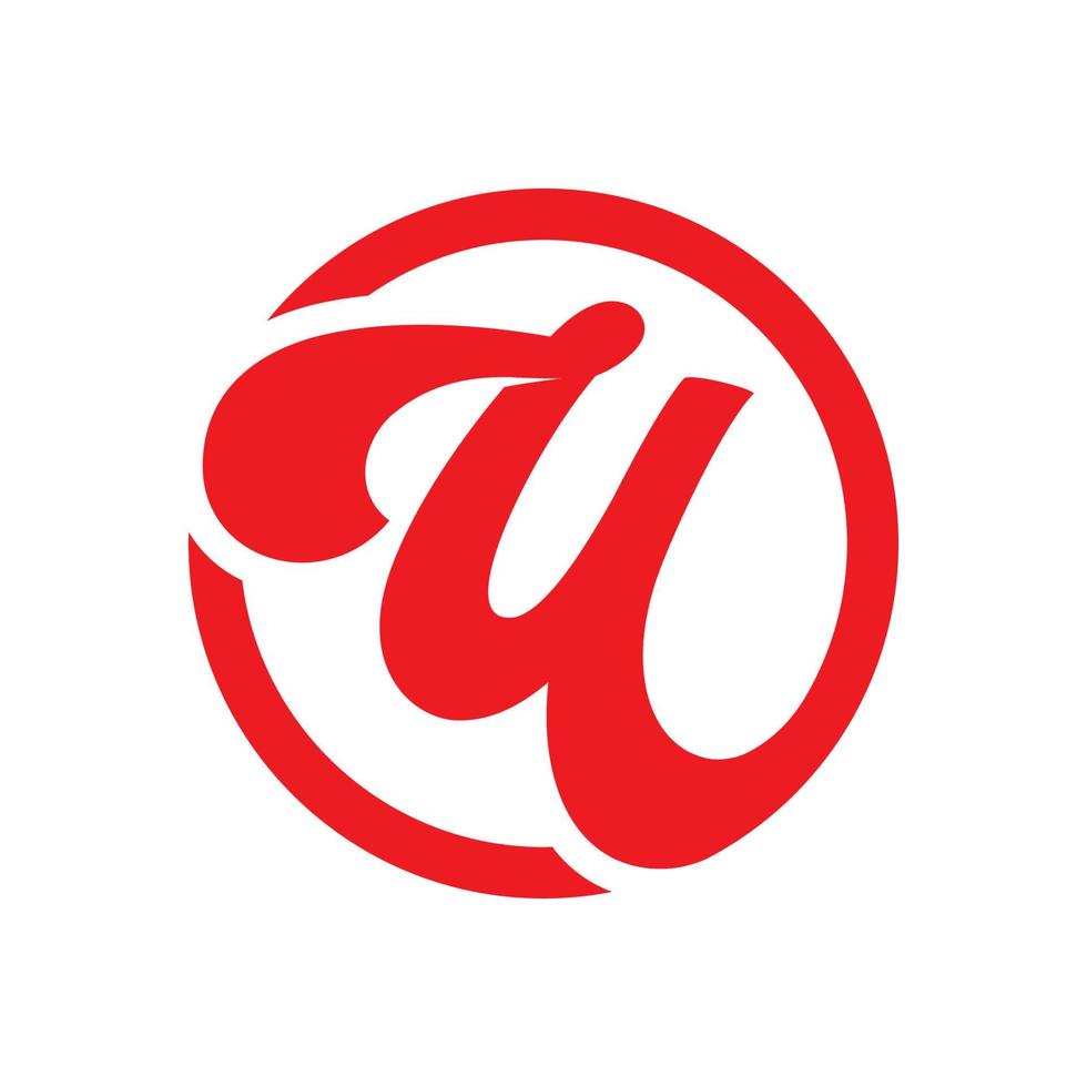 letter U or initial U in circle modern handwritten logo design icon vector