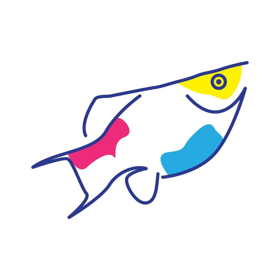 línea abstracta peces acuario diseño de logotipo vector gráfico símbolo icono ilustración idea creativa