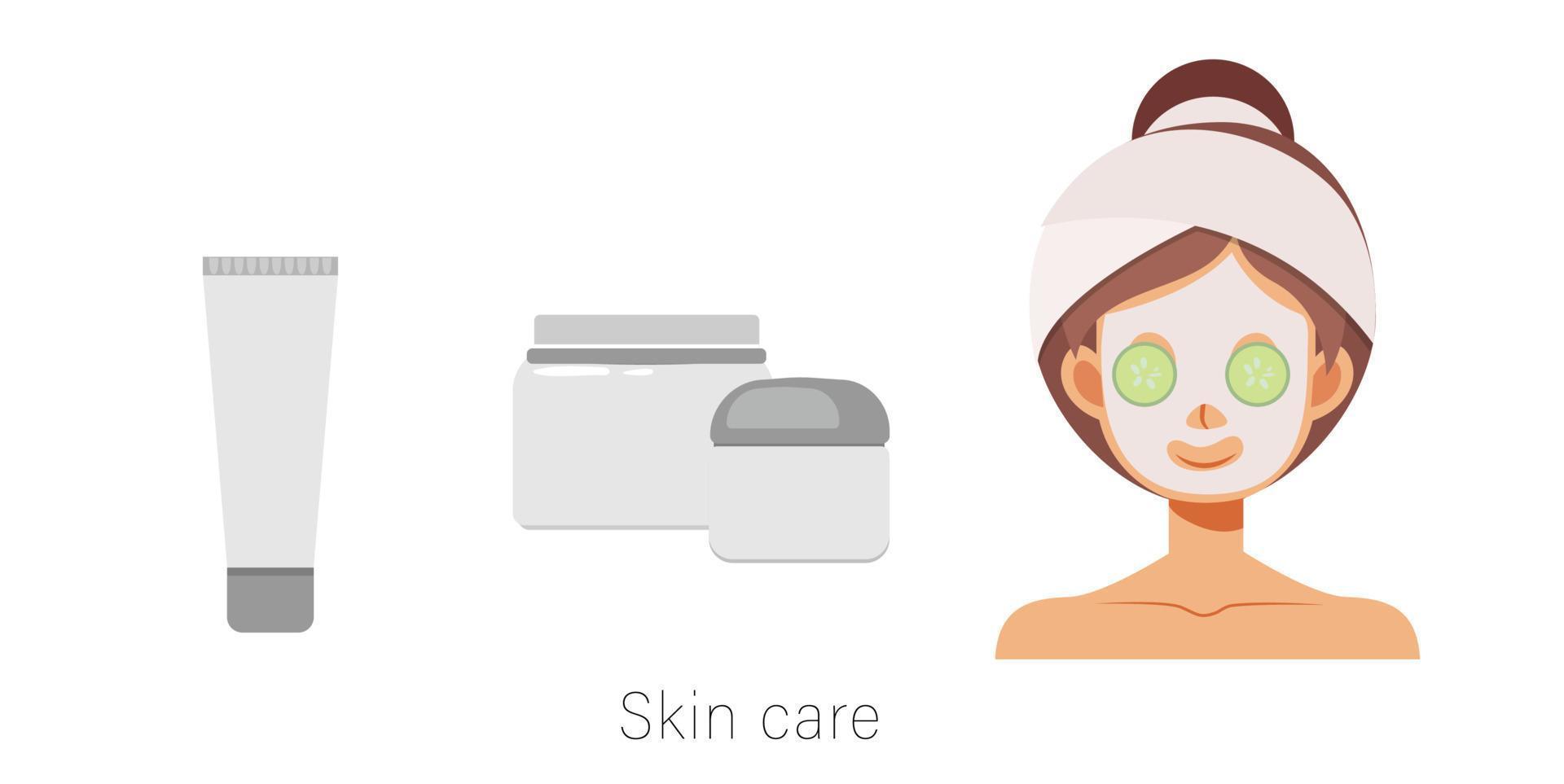 Skin care concept.Flat vector illustration
