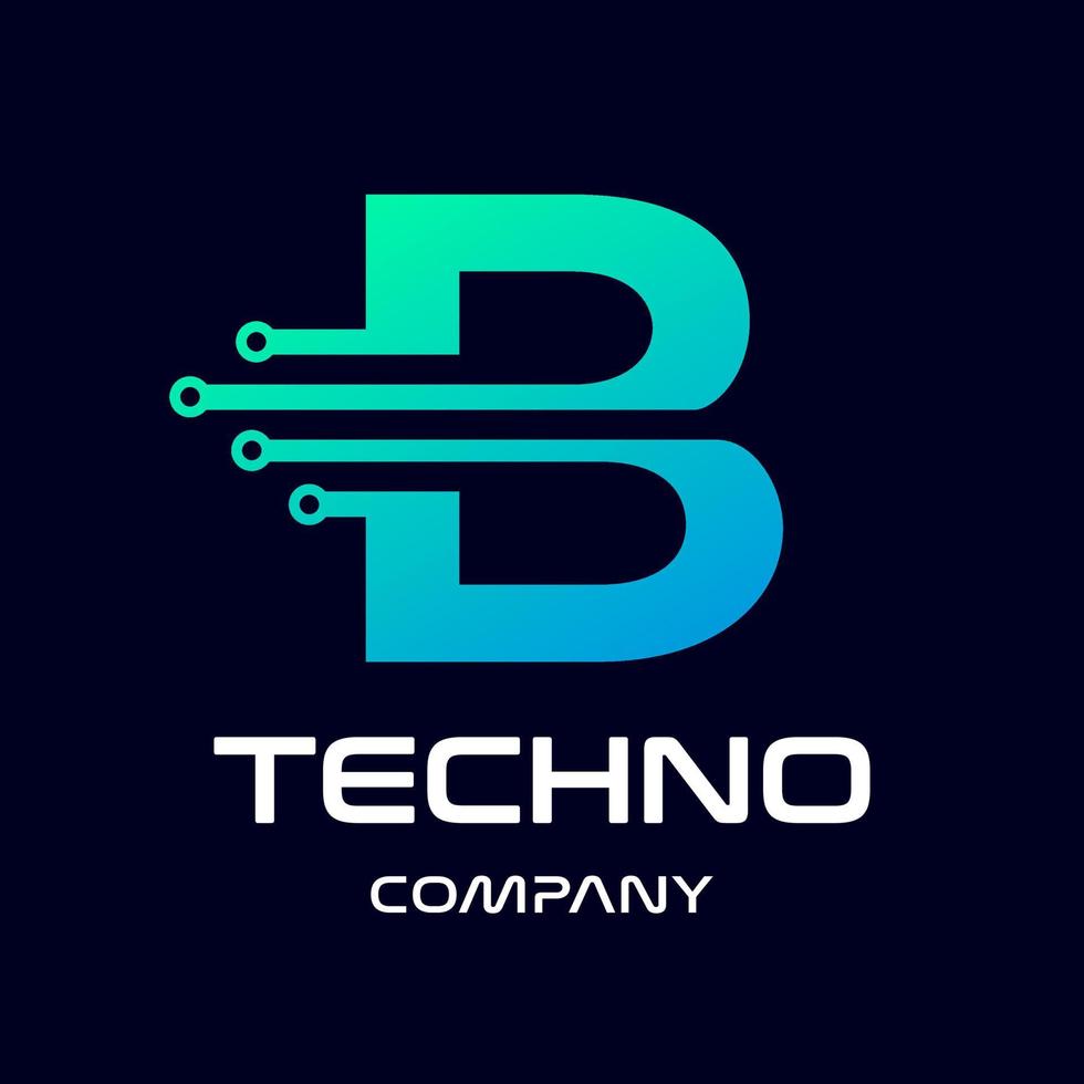 Font B technology vector logo template. This design use dot symbol. Suitable for text.