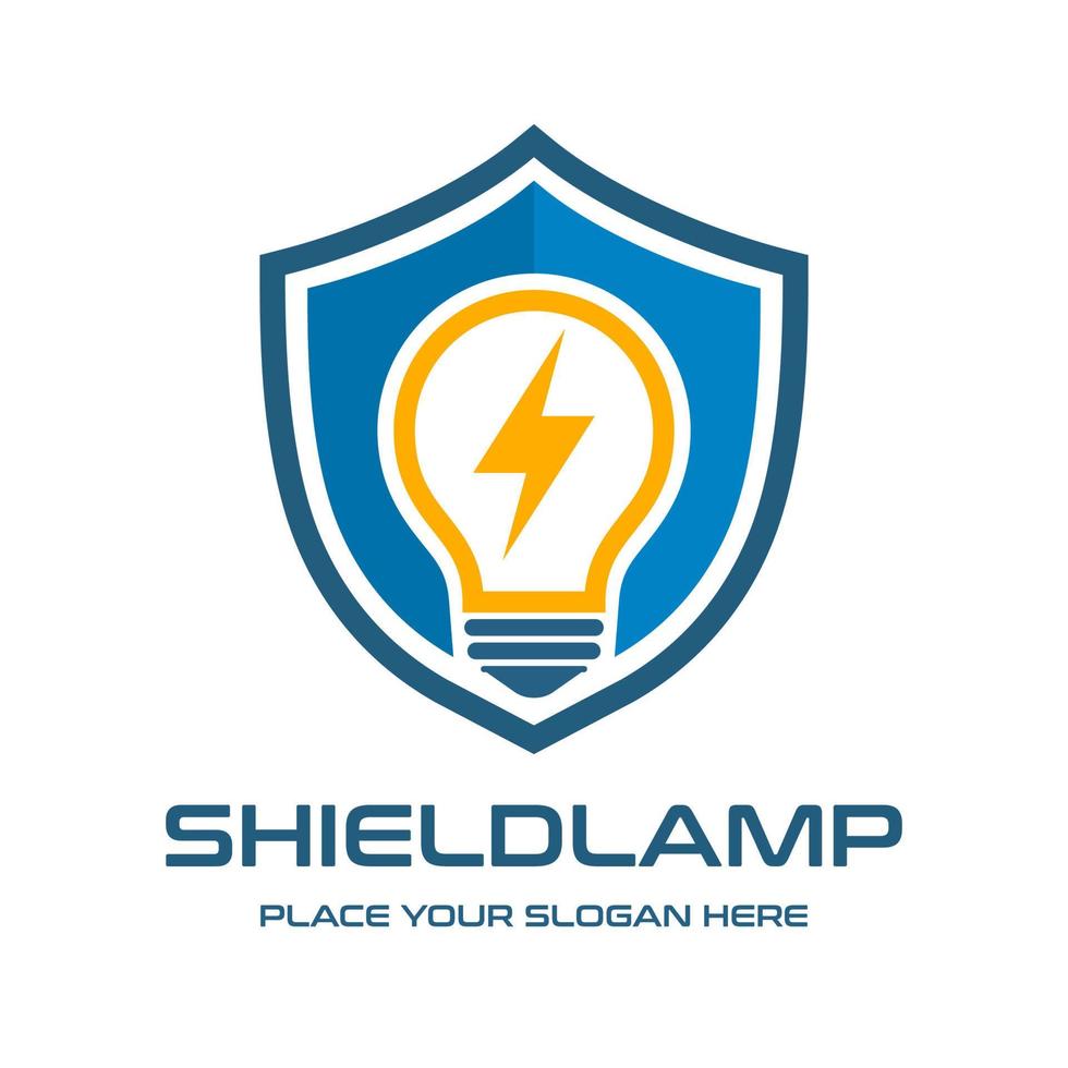 Shield lamp vector logo template. This design use protection symbol.