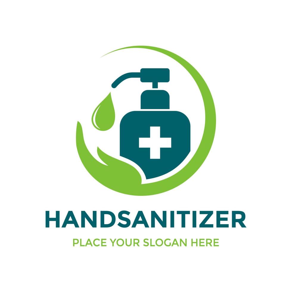 Hand sanitizer vector logo template.