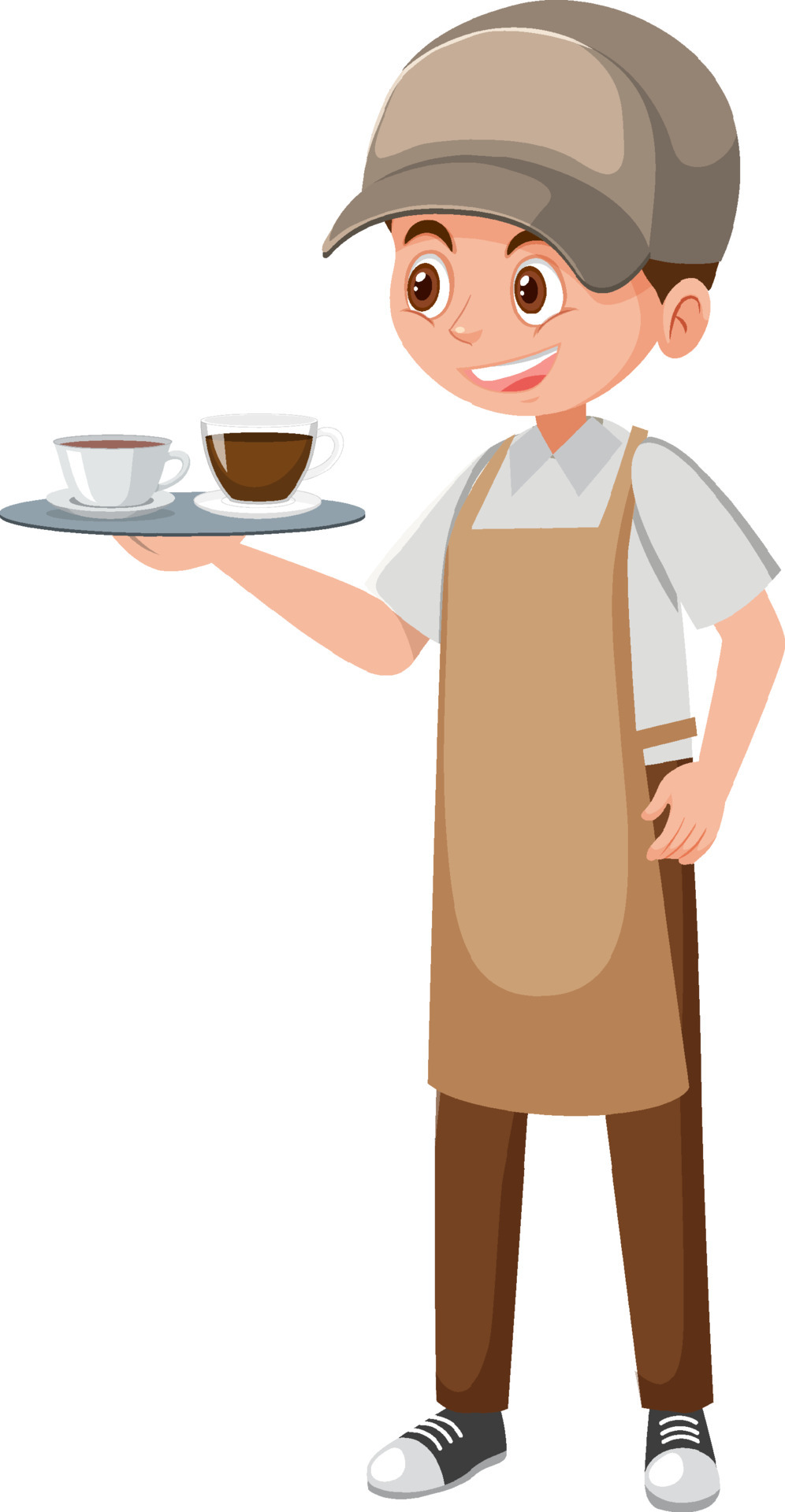 A coffee man cartoon character on white background 5503344 Vector Art at  Vecteezy
