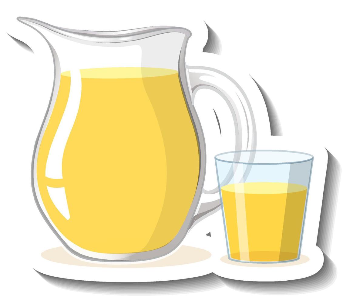 Lemonade in jar and glass vector