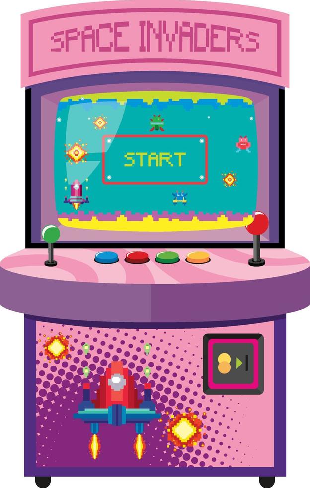 Retro arcade cabinet isolated on white background vector