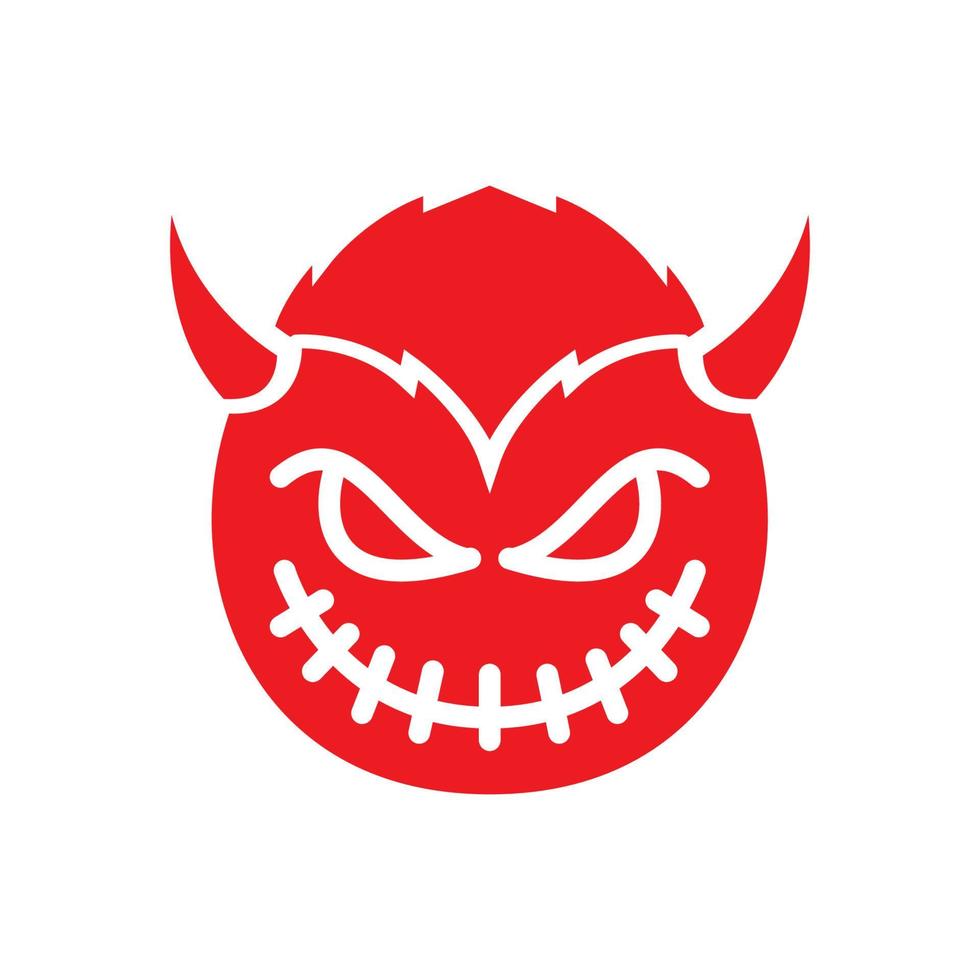 devil cute smile red with horn  logo symbol icon vector graphic design