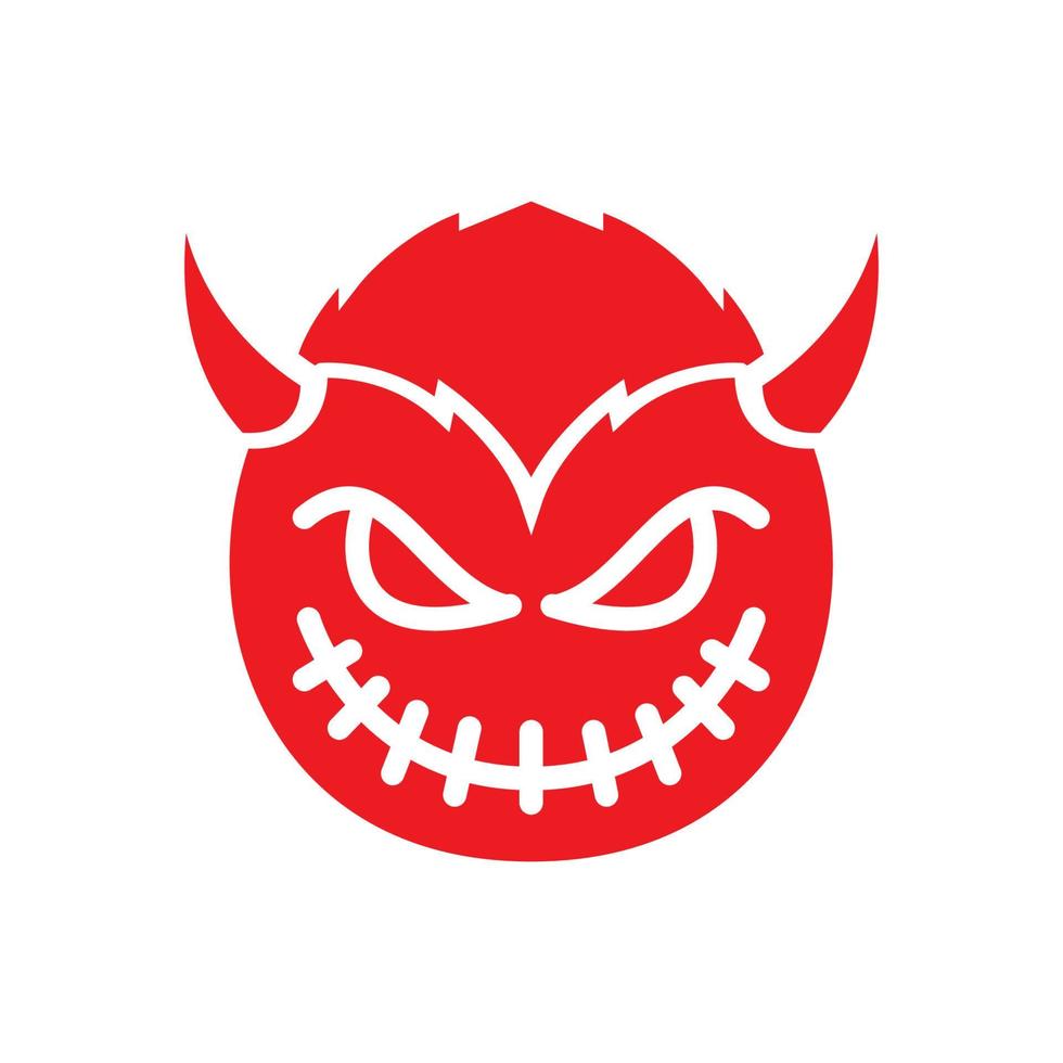 devil cute smile red with horn  logo symbol icon vector graphic design